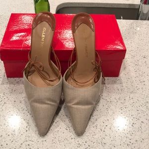 Linen & Leather Mules